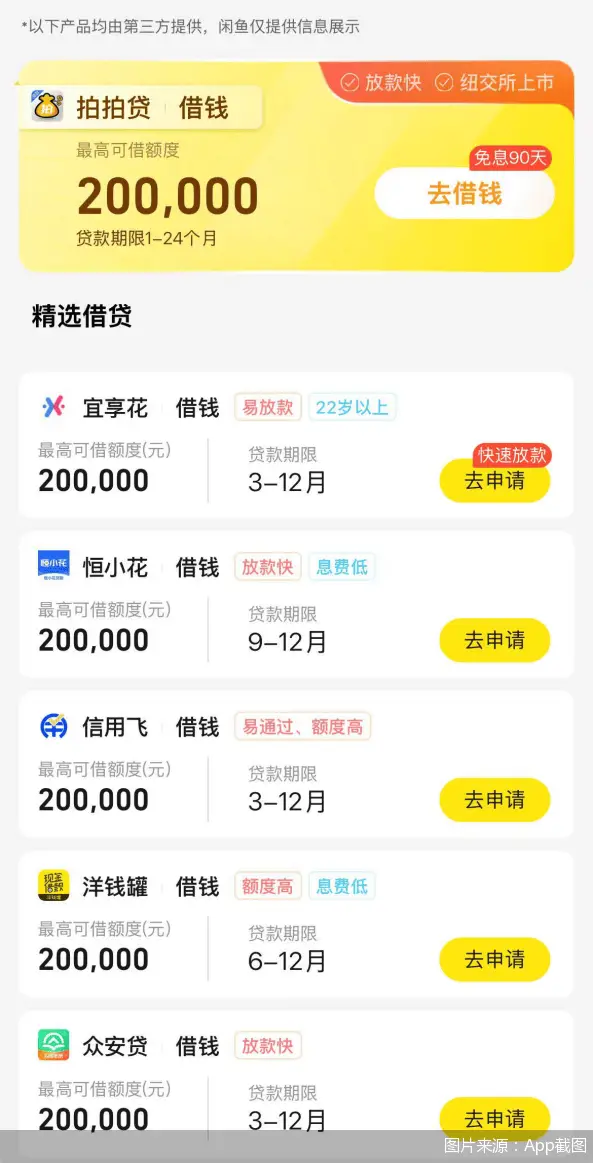 闲鱼借钱功能 利率展示不明晰 用户注销账户困难_有鱼贷款—借款,借钱,网贷